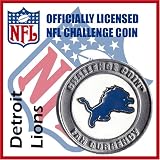 Detroit Lions NFL Football Helmet Challenge Coin Poker Card Guard with Air Tite Holder