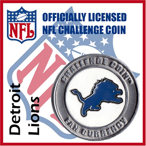 Detroit Lions NFL Football Helmet Challenge Coin Poker Card Guard