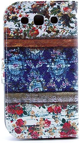 Winnema for Samsung Galaxy S3 i9300 i9305 Vintage Flower Design Wallet Protective Skins Leather Stand Case Cover+winnema Wristband