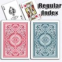 KEM Red Blue Arrow, Poker Size, Standard Index, with Free Cut Cards and Texas Hold'em Button Kit and Bounty Button