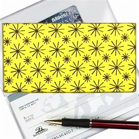 Lenticular Check Book Cover, MOVING WHEELS, Yellow R-008Y-CBC