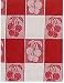 100% Cotton Jacquard Check Dishtowel Red Cherries 18" X 28" Set / 6