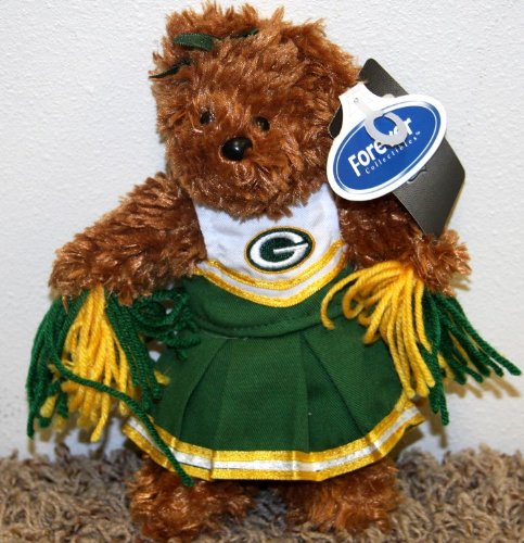 NFL Football Green Bay Packers Cheerleader Bear 8 Inch Plush Doll New with Tag
