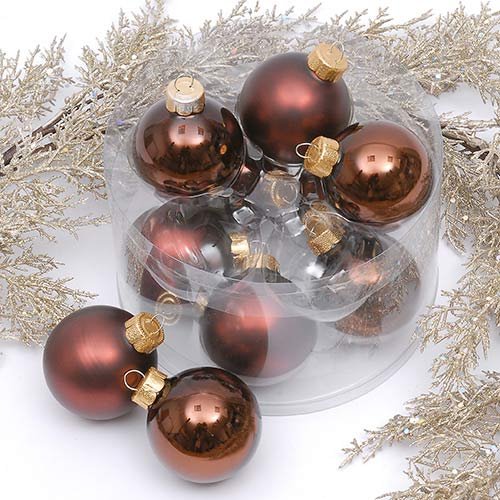 Cocoa Brown Glass Baubles