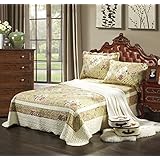Tache 3 Piece Floral Forest Cottage Reversible Bedspread Set-California King