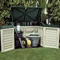 Ger�tebox / Aufbewahrungsbox f�r den Garten beige/gr�n
