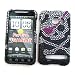 HTC EVO 4G (Sprint) Snap-on Protector Hard Case Rhinestone Cover "Pink Patch Crossbones" Design