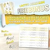 V.T Metallic Tattoos (HUGE 6 SHEETS PACK) - MOST POPULAR DESIGNS (more than 50 tattoos!) - Gold Silver & Black Body Temporary Metallic Tattoos - Bling Inspired - Long Lasting Trendy Tattoo Designs