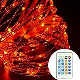 Juzihao 10メートル100電球のストリングライト　電源アダプタ付きでリモコンでコントロールできるイルミネーション　キラキラしているLEDライト　祝日、クリスマス、結婚式、ガーデン、パーティー、