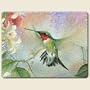 Hummingbird and Honeysuckle 15"x11.5" Tempered Glass Cutting Board