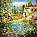Paolos Garden Original Handpainted by L. Tiva- 32x32x1.5"