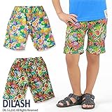 (ディラッシュ)DILASH 盛夏'15 ボタニカル柄ハーフパンツ(4分丈) 90 ターコイズブルー