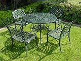 5 PIECE DINING SET #012 CROSS, ANTIQUE VERDE