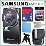 Samsung HMX-U20 Ultra-Compact Full-HD Camcorder with 3x Optical Zoom and 2-inch LCD in Black + 8GB Accessory Kit