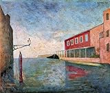 IMAGE OF Ready to hang paintings on stretched canvas - Carlo Carrà - 24 x 20 inches - Canal in Venice