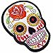 White Novelty Iron on Skull Candy Embroidered Patch / Badge Motorcycle Biker WITH FREE GIFT