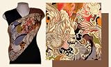 Chic Papoose Pouch Style Baby Sling with Brown/Orange Dragon Print w/Cocoa Reverse PLUS