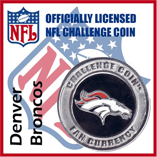 Denver Broncos NFL Football Helmet Challenge Coin Poker Card Guard with Air Tite Holder