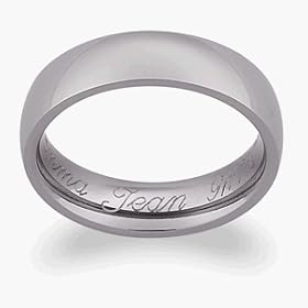 Titanium Engraved Classic Wedding Band - Personalized Jewelry