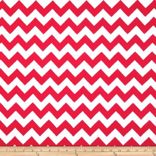 Riley Blake Wide Cut Chevron Medium Red Fabric
