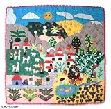 Review Novica  / Applique wall hanging, 'Road to the Village'