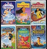 Disney Princess Collection: Cinderella I & Ii, the Little Mermaid I & Ii and Pocahontas I & Ii VHS Set of 6