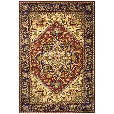 Safavieh Heritage Collection HG625A Handmade Red and Navy Hand-Spun Wool Area Rug, 6-Feet by 9-Feet
