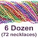 33 Inch 07mm Round Metallic 6 Color Mardi Gras Beads - 6 Dozen (72 Necklaces)