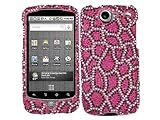 Leopard Hot Pink Bling Rhinestone Faceplate Diamond Crystal Hard Skin Case  ....