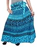 Long Wrap Skirts- Blue Print Cotton Skirt Designer Wraparound Gift for Women