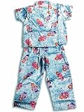 Private Label - Little Girls, 2-Piece Short Sleeved, Pajama Set, Aqua/Multi