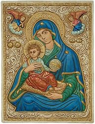 Mary and Child Wall Relief, Color Details