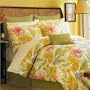 LIZ CLAIBORNE BON AIRE COVERLET TROPICAL , KING, YELLOW