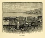 1890 Wood Engraving Bethsaida Religious Site Israel Middle Eastern Ruins Jesus - Original Engraving
