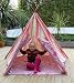 Wigwam/Teepee/Play Canvas Tent- Pink Stripes/Fairy