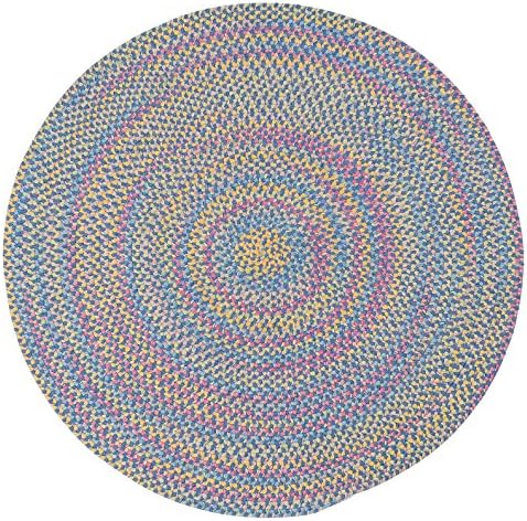 Botanical Isle Polypropylene Braided Round Rug, 4-Feet, Oasis Blue
