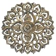 Handmade Floral & Heart Design Teak Wood Wall Art Decor (Thailand)