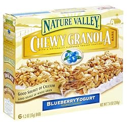Nature Valley Chewy Granola Bars, Blueberry Yogurt, 6-Count Boxes (Pack of 12)