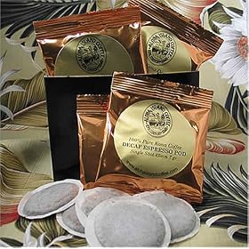 100% Kona Organic Decaf Coffee Espresso Pods, Decaf ESE Pods for Home Espresso Machines,... by Aloha Island Coffee
