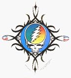 Grateful Dead - Steal Your Face SYF with Tribal Design - Sticker / Decal