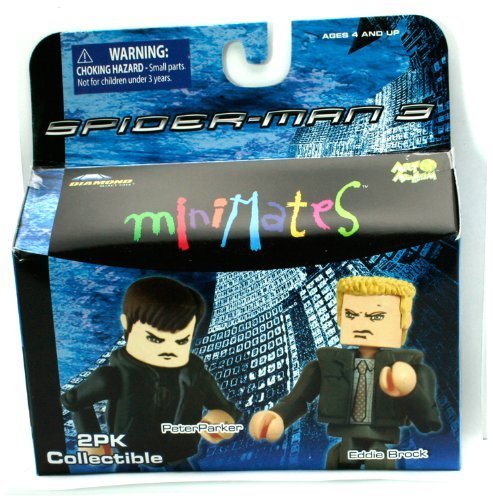 Spider-Man 3 Minimates 2Pk Collectible Figures - Peter Parker Vs. Eddie Brock