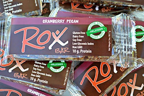 THE Protein Bar For A Healthy, Active Lifestyle. All Natural, Protein-Packed, Nutritious &amp; Delicious. Rox Bars Sustain Energy Levels for Maximum Performance. (Cranberry Pecan)