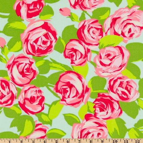 Amy Butler Love Tumble Roses Pink Fabric By The Yard