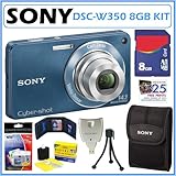 Sony DSCW350L DSCW350 BLUE DSC-W350 14.1MP Digital Camera with 4x Wide Angl ....