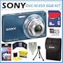 Sony DSCW350L DSCW350 BLUE DSC-W350 14.1MP Digital Camera with 4x Wide Angle Zoom with Optical Steady Shot Image Stabilization and 2.7 inch LCD in Blue + 8GB Deluxe Accessory Kit