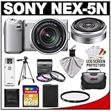 Sony Alpha NEX-5N Digital Camera Body & E 18-55mm OSS Lens (Silver) with E  ....