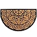 Milliard Decorative Swirl Coco Fiber Half Round Durable Outdoor Entrance Doormat - 18in.x30in.