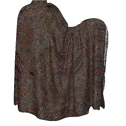Wrap Shawl Paisley Design Woolen Yoga Accessory 106 x 55 inches