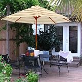 Complete Weather - Resistant Patio Umbrella with Hardwood Pole & Cast - Iron Base - B001B3SVGK