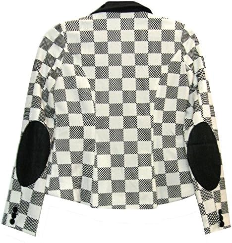 ITRO Women's Box Print Blazer, Black/White, Small